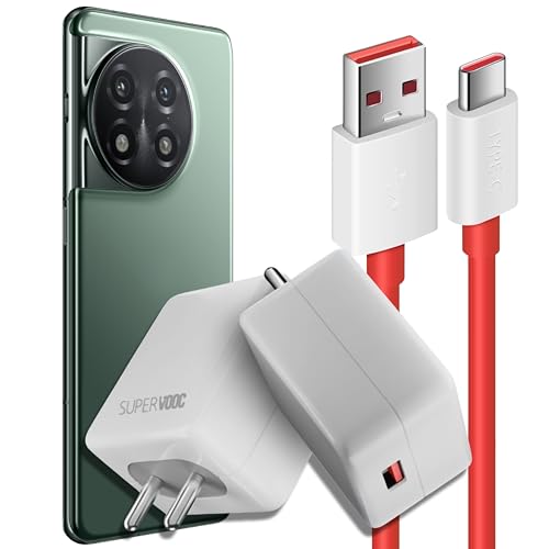 Image of 80W SUPERVOOC PD Fast Charger with USB-C - Compatible with OnePlus 13 13R 12 12R 11 11R 10 10 Pro 9 9 Pro 9R 8 8T 7 Nord CE 3 & More Devices| Original Fast Charging