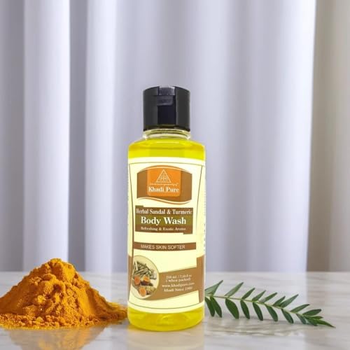 Image of Khadi Pure Sandal Honey & Sandal Turmeric Body Wash, 210 ml (Pack of 2)