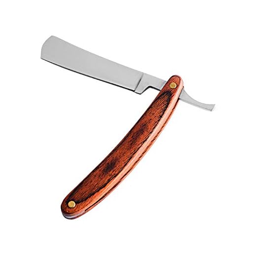 Qudai Navalha de barbear reta Navalha manual para tratamento de barba Navalha dobrável com lâmina reta cabo de madeira ferramenta de barbear profissional