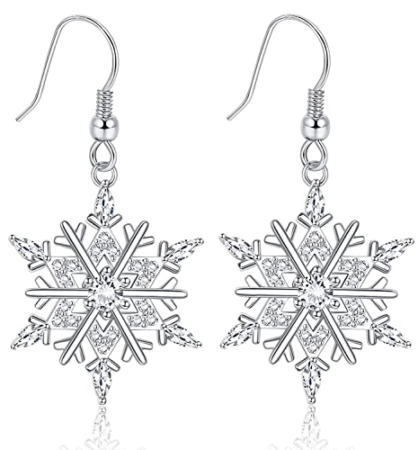 Bijoux flocon de neige de Noël QHQQXN avec boîte cadeau pour surprendre une femme avec élégance