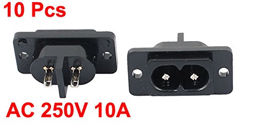 Amazon | uxcell ボードパネルマウント AC 250V 10A PCB オス 2端子