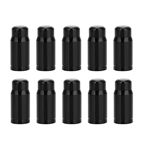 NinGYiYan バルブキャップ アルミ合金 自転車防塵 防水 4色 10個パック マウンテンバイク ロードバイク用 (黒)