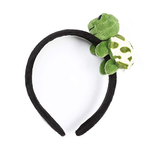She's Shining Funny 3D Turtle Headband Women Animal Stuffed Plush Hair Hoop for Makeup Washing Face Green