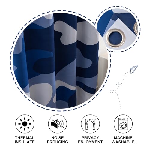 Meeting Story Camouflage Blackout Curtains For Kids Boys Teens Bedroom Colorful Camo Decor For Home Living Room Darkening Grommet Window Drapes 2 Panel Set thumb #2