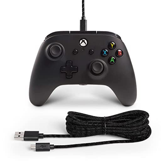 Charger Charging Cable for Xbox One Controller, Micro USB 2.0 Play Data Sync Nylon Braided Cord for Playstation 4, PS4 Slim/Pro Controller, Samsung Galaxy, Android Phone (Black-9 Feet)