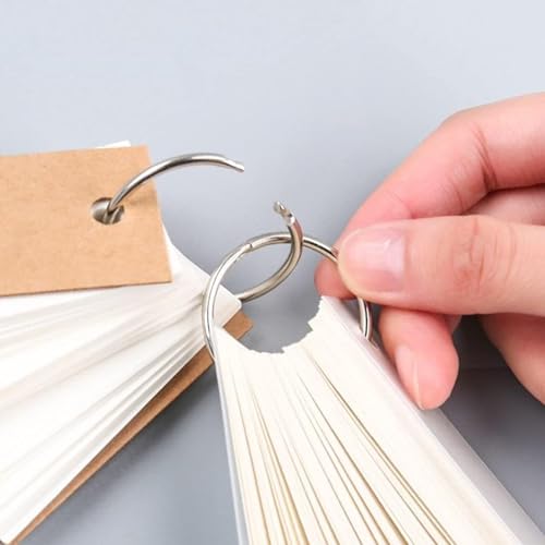 Image of OWLKELA 135 Pcs Binder Rings 1 Inch, Loose Leaf Binder Ring, Metal Book Rings, Flash Card Rings, Index Card Rings, Clip Rings, Nickel Plated Steel Binder Rings, Key Rings