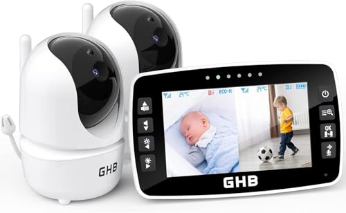 Babyphone Mit Kamera – 5 Zoll 720P HD, Split Screen, Nachtsicht, Keine WLAN Nötig – Bis Zu 4 Kameras Anschließbar