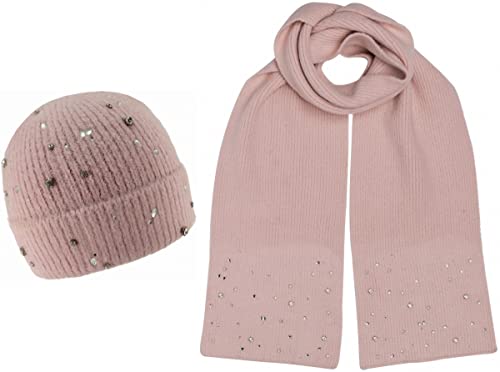 Bonnet et écharpe rose Boardmans Ruby pour vos sorties et balades d'hiver en ville