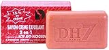 Jabón exfoliante DH7 rojo 2 en 1, con aceite de zanahoria, con 15 % de crema hidratante, con agente antimicrobiano, blanqueamiento de la piel en 7 días, 250 g