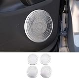 LLKUANG Car Speaker Cover Compatible with Range Rover Evoque 2020-2025 Stainless Steel Inner Door Tweeter Speaker Cover Ring Audio Mesh Covers Horn Guard Protector Accessories