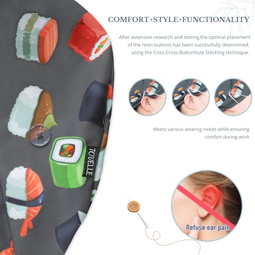 Image of Scrub Caps for Men and Women with Buttons, Classic Surgical Caps