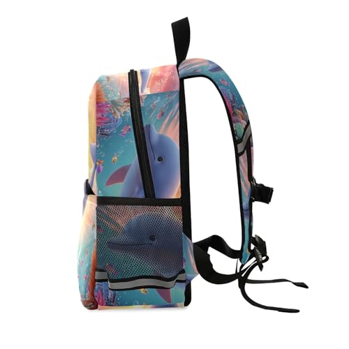 panksolu Cartoon Dolphin with Coral Sunset Toddler Backpack for Boys Girls Kids Backpacks Preschool Bag Travel Bag2
