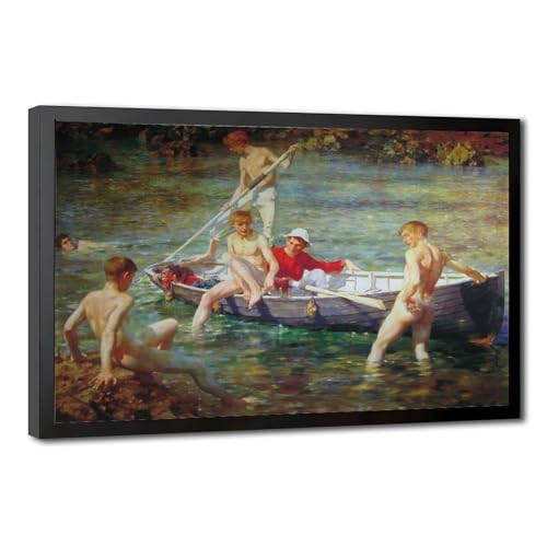 Décoration murale Henry Scott Tuke malachite - Cadre toile salon moderne