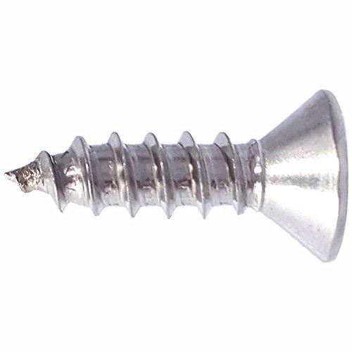 #8 x 5/8" Flat Head Wood Screws, Phillips Drive, Type 316 Marine Grade Stainless Steel, Full Thread, Bright Finish, Quantity 100 By Fastenere