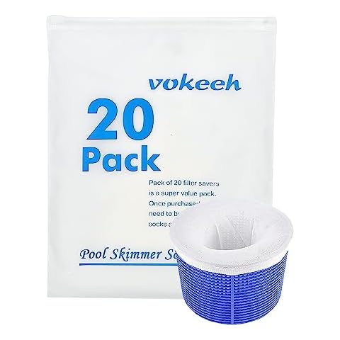 VOKEEH 20 Pack of Pool Skimmer Socks, Filters Baskets, Skimmers Cleans Debris and Leaves, Perfect Socks to Protect Your Inground or Above Ground Pool Cover