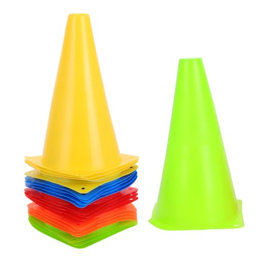 Abaodam 20 Pcs Stackable Training Cones for Soccer Basketball Football Durable Plastic Agility Markers in Bright Colors for Sports Drills and Versatile Training Activities