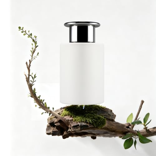 Set de 4 Botellas Difusoras de Vidrio Blancas con Tapas Plata miniatura 4