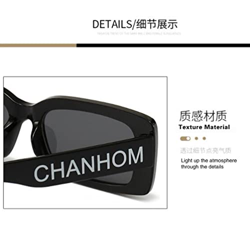 Thick Square Frame Sunglasses Letter Sunglasses for Women Men Rectangle Sunglasses UV400 Protection4
