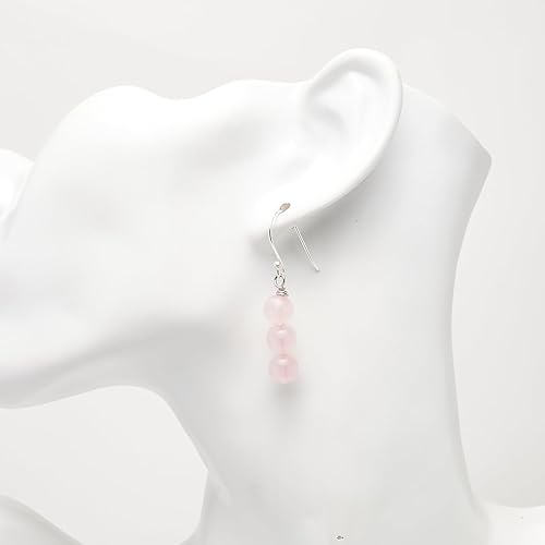 Miniatura 4 de Aretes colgantes de plata de ley 925 hechos a mano con piedras preciosas naturales para mujer, diseño de ojo de tigre, amatista, perla, jade verde