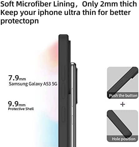 ORDA Samsung Galaxy A53 Case Silicone Soft Gel Rubber Case Cover Slim Anti-Scratch Phone Case for Samsung Galaxy A53 5G 6.5'' Black