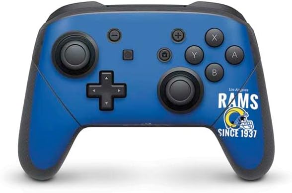 Skinit Decal Gaming Skin Compatible with Nintendo Switch Pro Controller - Officially Licensed NFL Los Angeles Rams Helmet Design