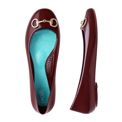 Oka-B Women's Taylor Dash Flats,Port with Gold Metal Horse Bit Charm Charm, Size 6 M