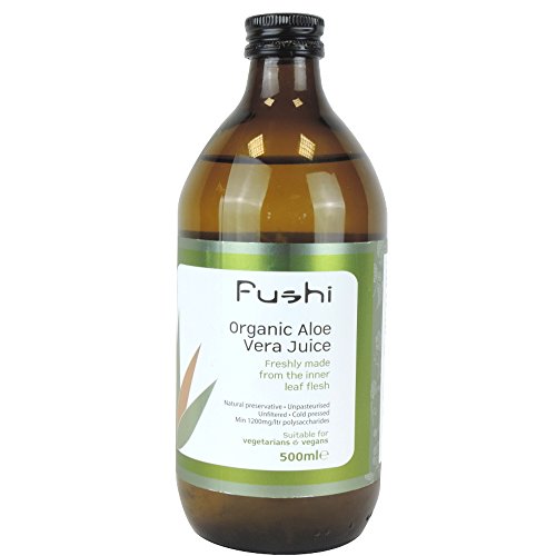 Fushi Organic Aloe Vera Juice 500 ml |min 1700 Polysaccharides|Cold-Pressed|Natural Preservative|Ethical & Vegan Society Approved|Manufactured in the UK