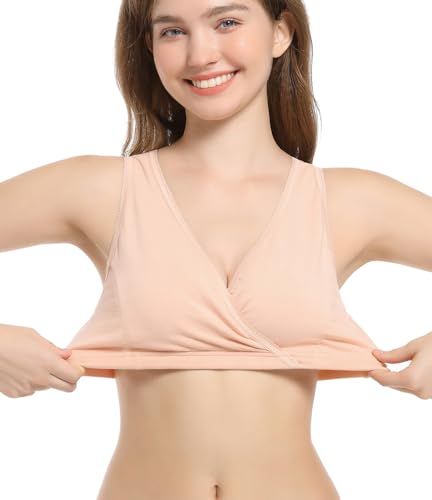 Image of CAKYE 3 Pack Maternity Nursing Sleep Bra Breastfeeding Cotton Bralette