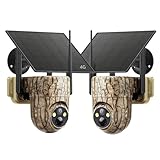 Oculview 4G LTE Cellular Trail Camera with Pre-installed SIM Card, 2K Live Streaming, 360° Pan/Tilt, Low Glow Night Vision, Remote Access, Solar Powered, Motion Activated Game Camera for Off-grid Area