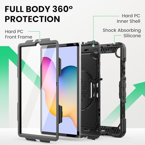 Image of SEYMAC Case for Samsung Galaxy Tab S6 Lite 10.4'' 2024-2020, Black