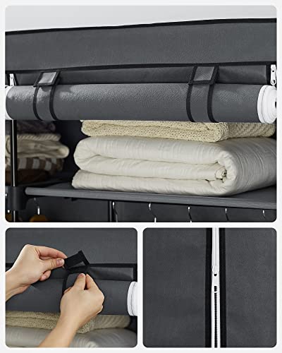 Songmics 59-Inch Portable Closet And 55-Inch Portable Closet Bundle, Pair Of Roll-Up Wardrobes, Closet Storage Organizers, Easy Assembly, Gray Ulsf03G And Uryg02Gy #TOP7