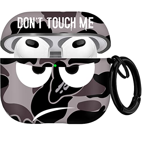 Image of for Airpods 3 Case 2021, Don't Touch Me for Airpods Cover with Keychain Soft Cute Shockproof Cover for Women Men Compatible with for Airpods 3 Charging Case,Grey
