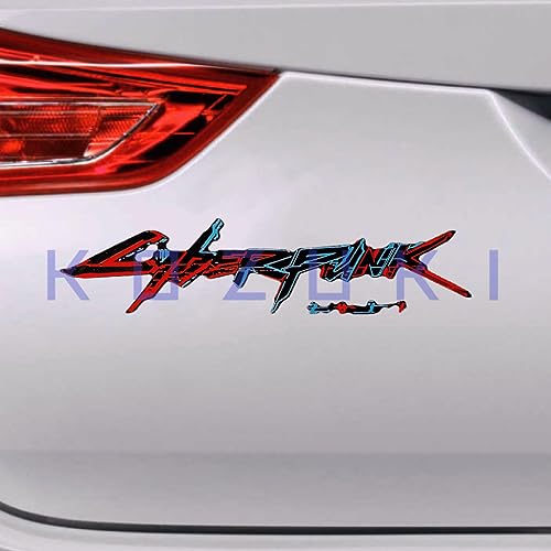 Image of Vinyl Sticker Cyberpunk Decal Water Proof Reflective for Car, Laptop (Red+Blue)