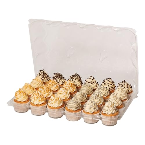 PME Pack of 3 Reusable Plastic Cupcake Container Carrier Boxes (24 cavities)