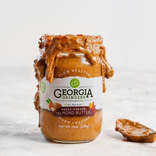 Image of Georgia Grinders Maple - Caramel Almond Butter Creamy Gourmet Nut Butter Spread, Non-GMO, Gluten Free, No Palm Oil, No Added Sugar, Vegan Friendly, 12 Ounce (1 Pack)