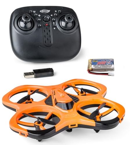 Carson Cyber Drone IR RTF – Quadcoptère RC avec Flip 360°, Mode Headless, stabilisation gyroscopique, éclairage LED, Drone télécommandé, Orange