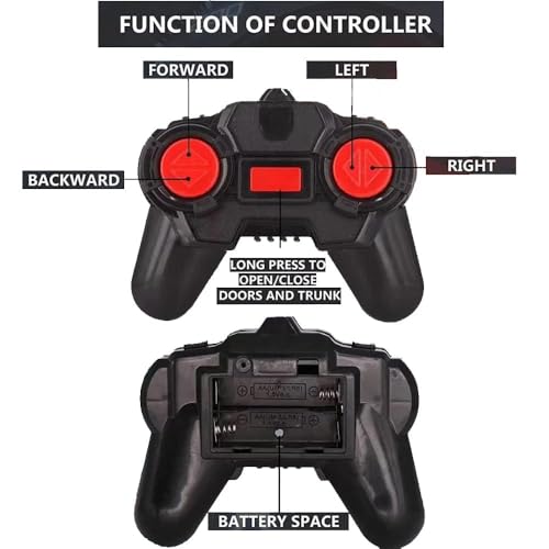 Image of SUPER TOY Open Door Remote Control Car for Boys 3-14 Years with Spray Booster Sports Model RC Car Rechargeable Toy for Kids with Charging Cable Birthday Gifts, Red
