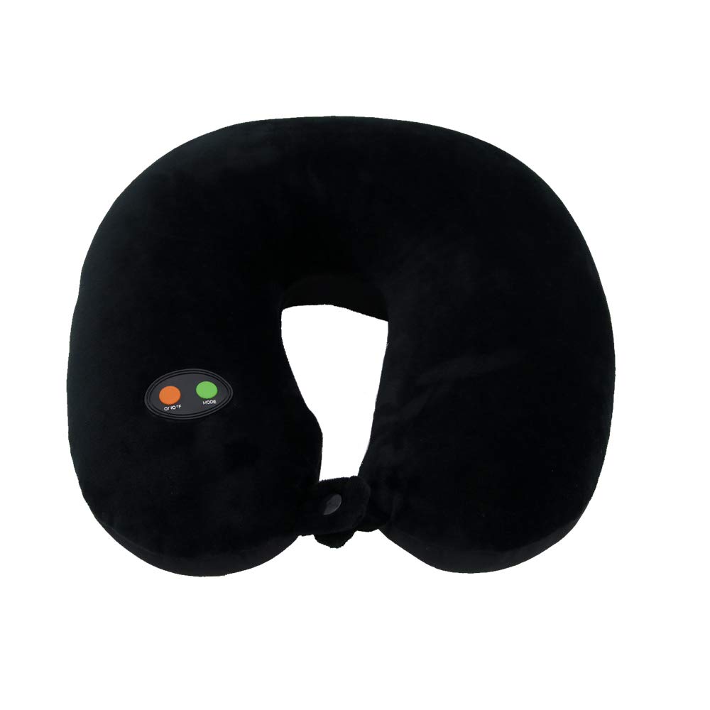 EZ Life Microbeads Vibrating U-Shape 6 Modes Travel Massage Pillow - Black - Neck Pillow for Travelling Or Flight, Neck Support Pillow, Travel Pillows for Adults, Relief Neck Cushion - Pack of 1-image-49