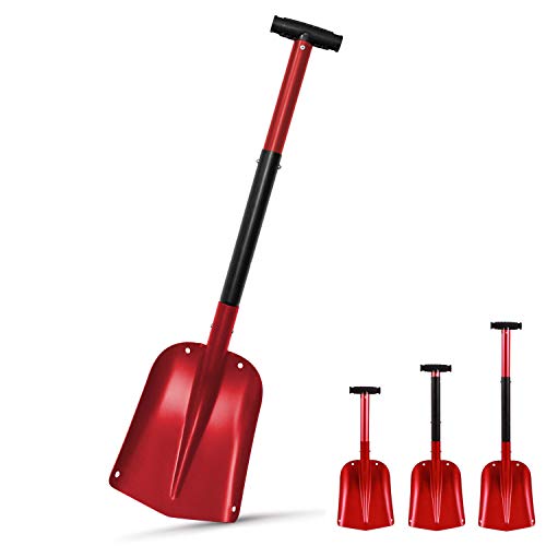 Jolitac Snow Shovel Sturdy Aluminum Lightweight Utility Winter Snow Removal Tools for Car