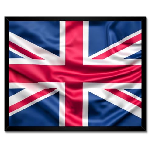 Drapeau Royaume-Uni poster encadré blanc pour bureau contemporain