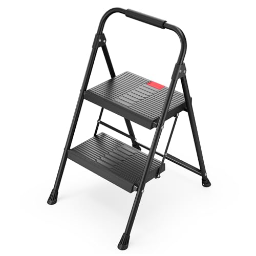 TOOLF 2 Step Ladder, Folding Design