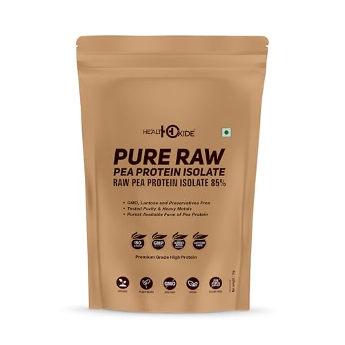 HealthOxide Pea Protein Isolate 85% | Vegan Plant Protein Powder | Unflavoured | 85% Pure Protein from Yellow Peas | Gluten & Dairy Free | Supports Muscle Growth, Recovery & Fitness | 1kg