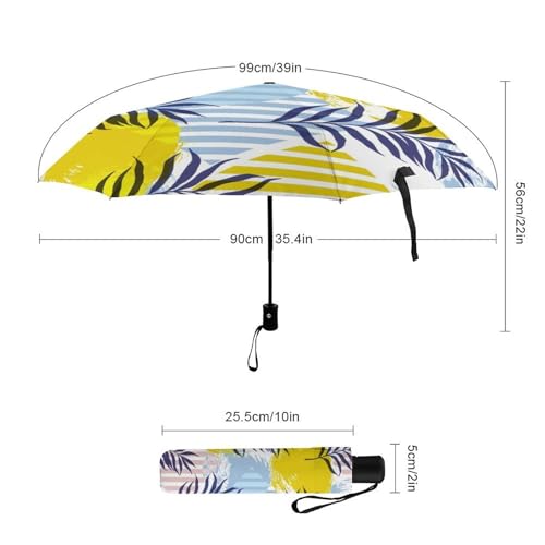 Parapluie pliant feuille bleue koala compact protégeant les citadins pressés