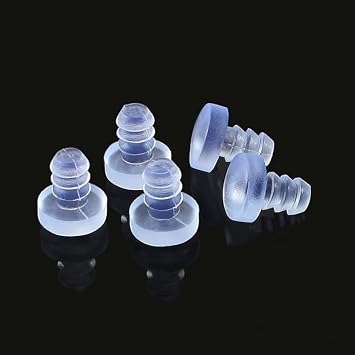 50Pcs Glass Top Table Bumpers with Stem, Clear Rubber Grippers, Patio Table Spacers, for 3/16Inch Hole
