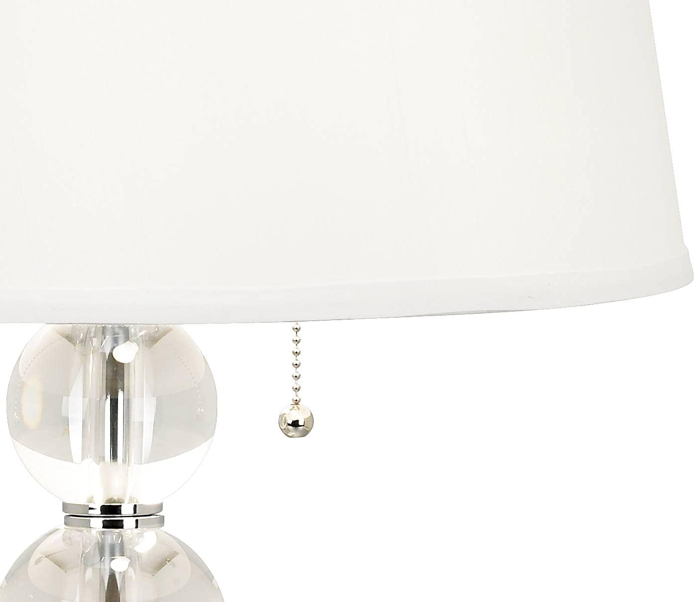 Exclusive Discount 🔥 Modern Contemporary Luxury Table Lamps 26.5 High Set of 2 Stacked Clear Crystal Glass Spheres White Drum Shade Decor for Living Room Bedroom House Bedside Nightstand Home - Vienna Full Spectrum