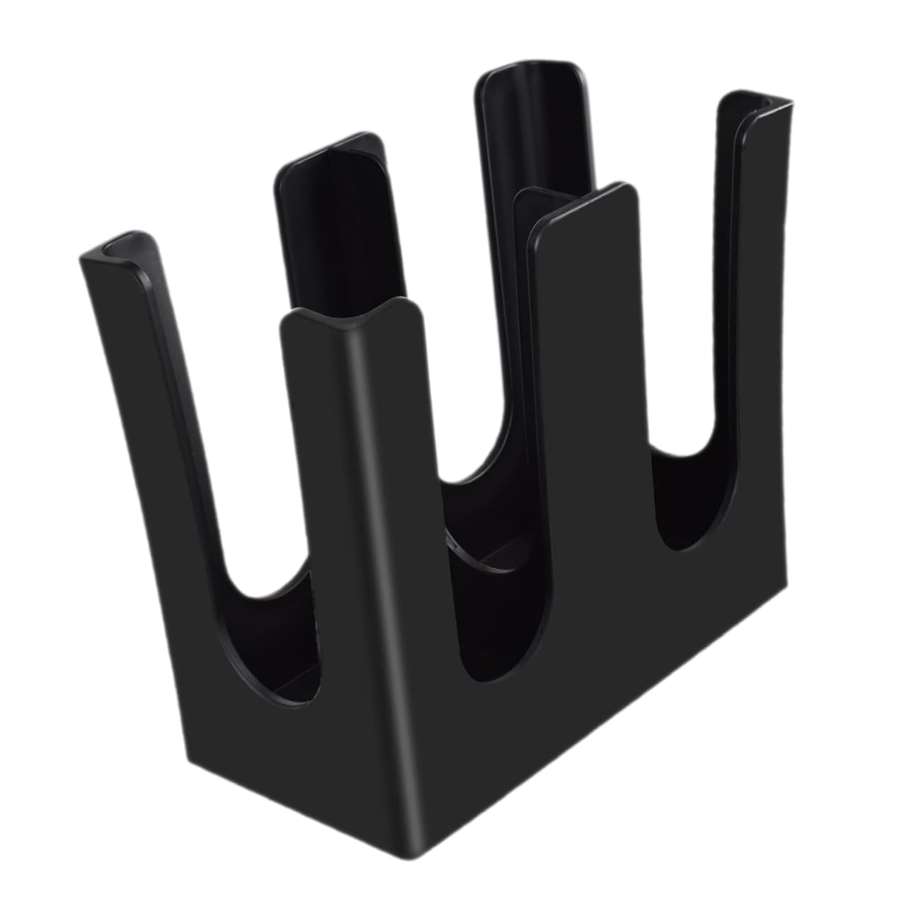 STOBAZA Porte-gobelets en Acrylique Noir, Grosse Capacité, Stable et Solide, Organisateur Simple et Classique pour Bureau et Usage sur Bureau