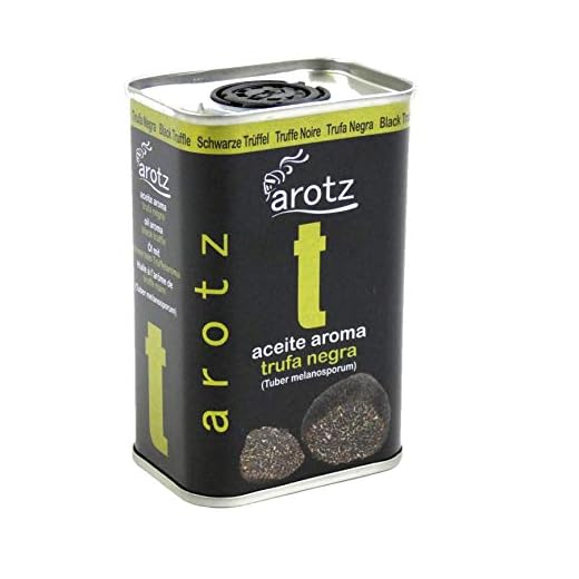 Aceite de Oliva con Aroma a Trufa Negra 200ML - Lata de Aceite de Oliva Trufado - Alta Cocina, Acompañamiento Ideal para Carnes, Pastas, Ensaladas - Aceite con Aroma a Trufa Negra, Tuber Melanosporum