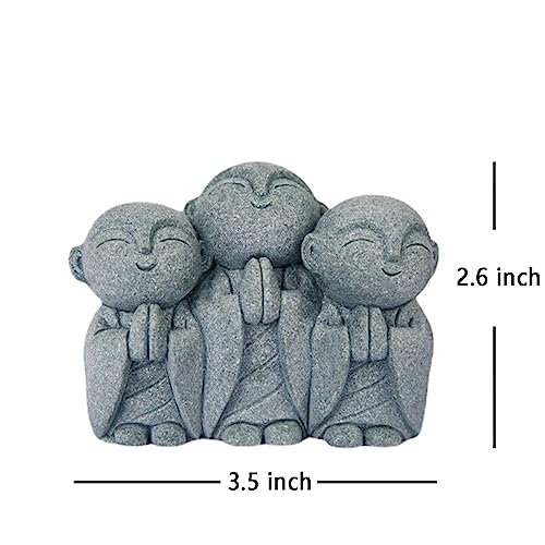 Owmell KT-QSS04-HS02 3 Japanese Jizo Statue Stone Japanese Buddha Jizo Monk Statue Figurine Memorial Statue Aquarium Decoration Garden Outdoor Ornament 3 Inch thumb #5