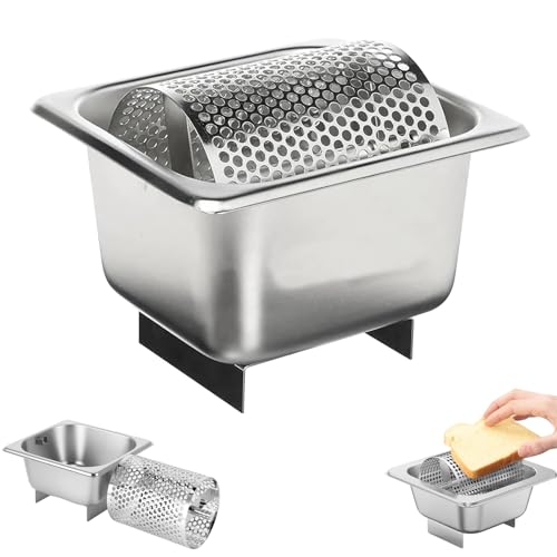 Mkasbn Rodillo de mantequilla con soporte, rodillo de mantequilla de acero inoxidable, aplicador de mantequilla de estilo giratorio, uniforme para untar mantequilla, herramienta extraíble para pan