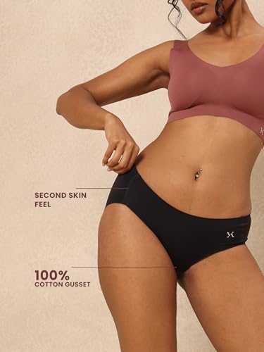 Image of Krvvy Breeze Hipster Underwear for Women | Seamless Mid Waist Panties with Super Stretchable Fabric | Odourless Ventilation | InvisiSoft Edges
